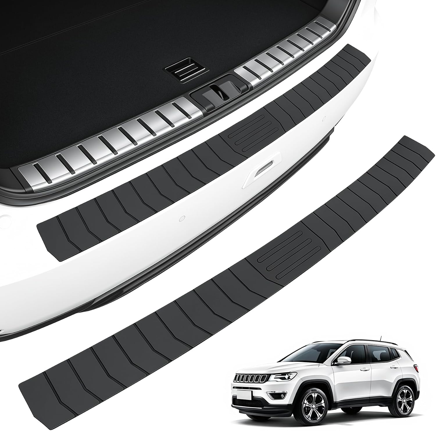 SINGARO Car Rear Bumper Protector, 41.5inch x3.6inch Car/SUV/Trunk Universal Rubber Anti-Scratch Trunk Exterior Accessories