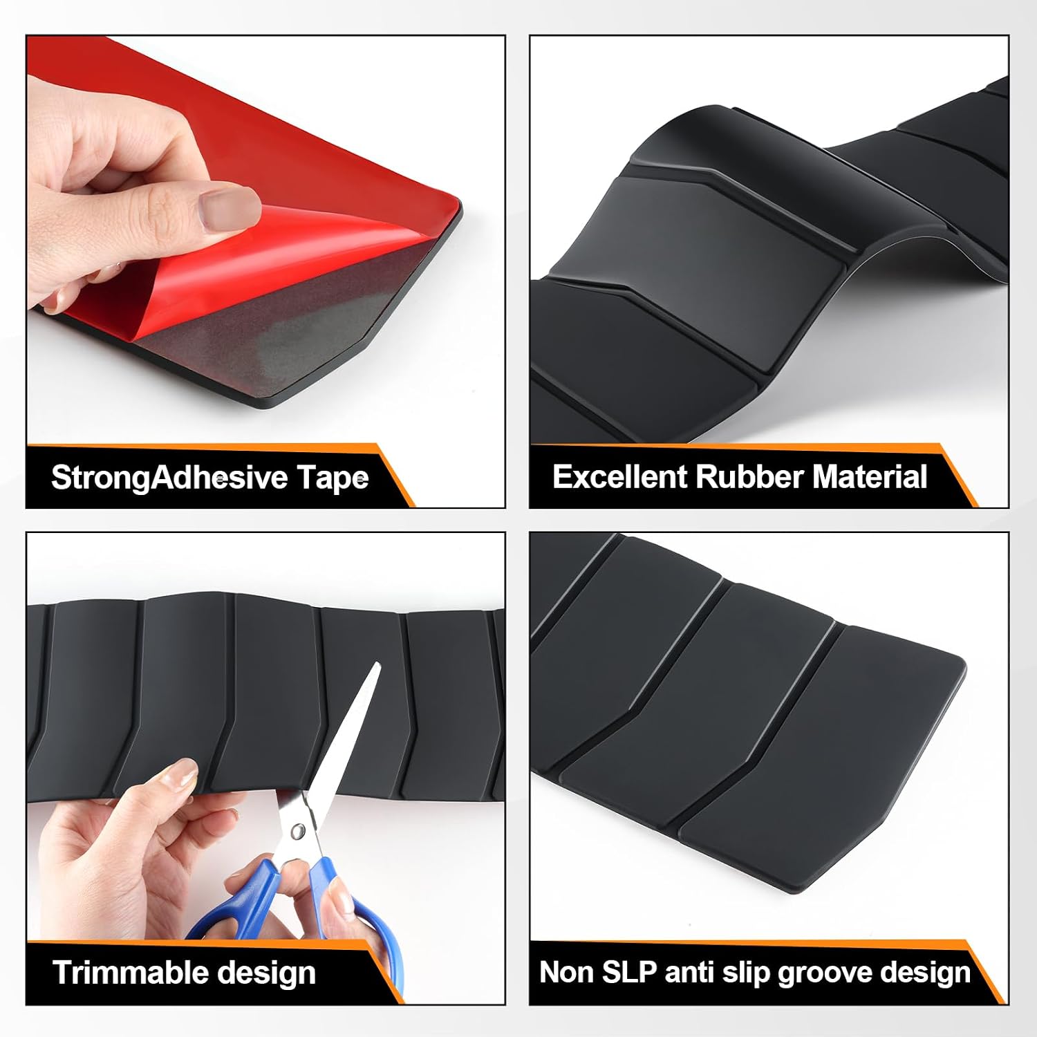 SINGARO Car Rear Bumper Protector, 41.5inch x3.6inch Car/SUV/Trunk Universal Rubber Anti-Scratch Trunk Exterior Accessories - Image 3
