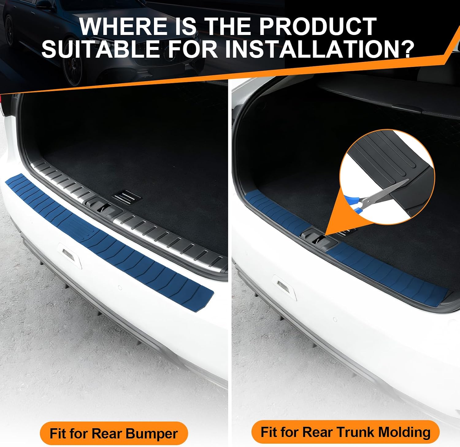 SINGARO Car Rear Bumper Protector, 41.5inch x3.6inch Car/SUV/Trunk Universal Rubber Anti-Scratch Trunk Exterior Accessories - Image 5